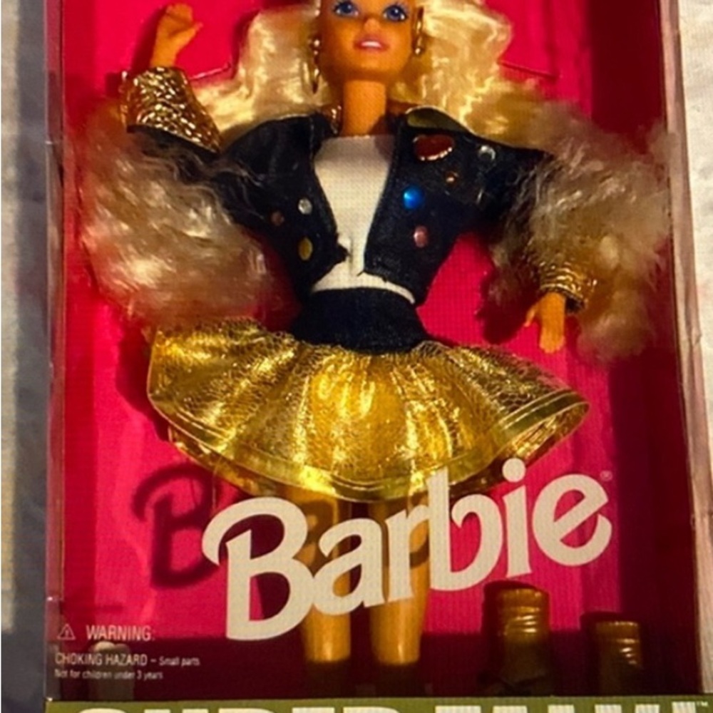 Barbie with Gold Skirt and Black Jacket Super Talk 90’s
